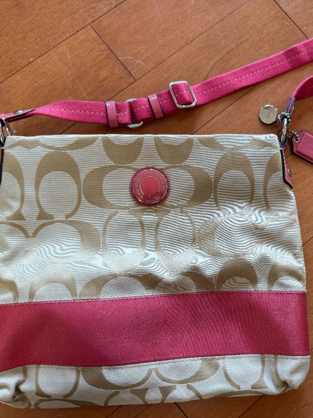 Coach Signature Stripe File Bag (Style F19220)